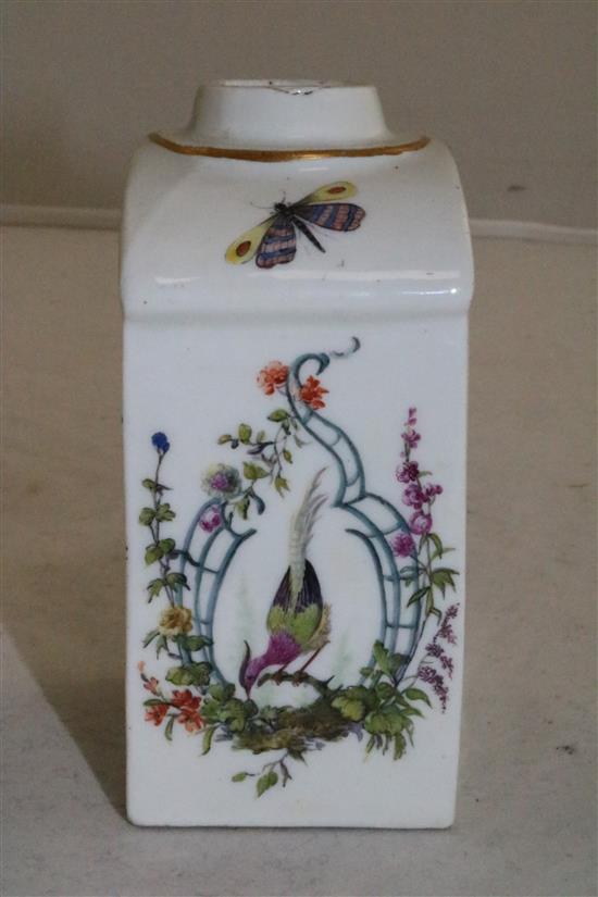 A Meissen rectangular tea caddy, mid 18th century, 10.5cm (4.1in.)